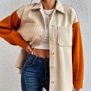Comfy Plaid Print Flap Pocket Overcoat Jacket Shacket Coat